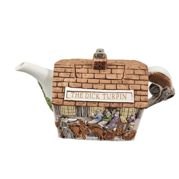 Christopher Wren THE DICK TURPIN Pub Teapot Staffordshire England Tableware - Picture 11 of 16